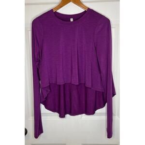 Free People Movement Women’s Medium Top Long Sleeve Crop High Low Flowy